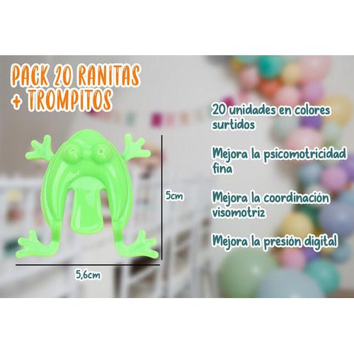 Pack 20 Ranita Saltarina + Trompitos Sorpresa Cumpleaños