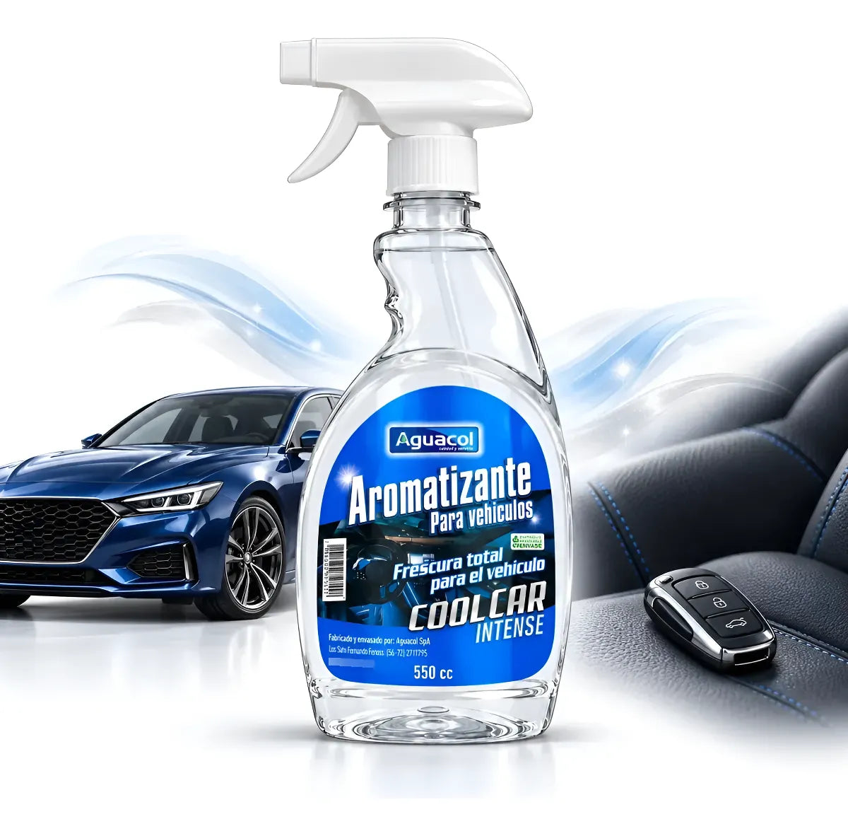 Aromatizante De Auto Ambientes Aguacol Cool Car Intense Azul Cool Car Intense