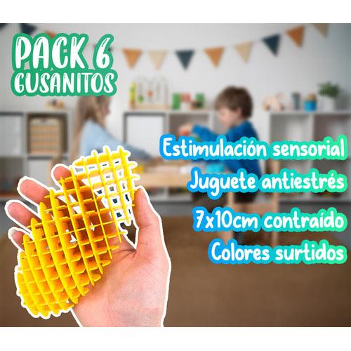 Pack 6 Gusanos Juguete Sensorial Antiestres Tdah