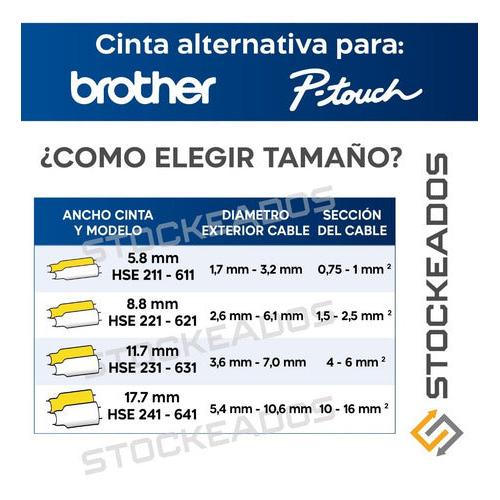 Cinta Termocontraible Alternativa Brother Hse-641 18mm