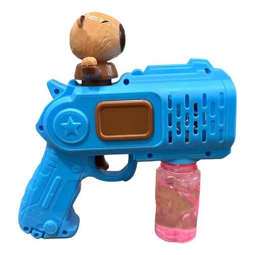 Pistola De Burbujas Celeste Diseño Capibara Lanza Burbujas