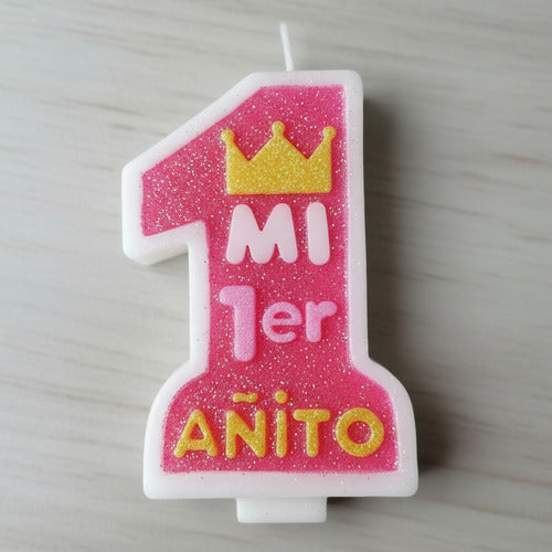 Vela Cumpleaños Mi 1er Añito Niña – Vela Número 1 para Torta