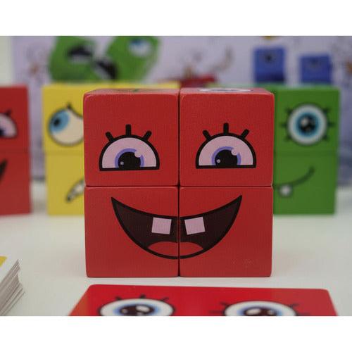 Juego De Puzzle Cubos Didáctico Expresiones Y Emociones