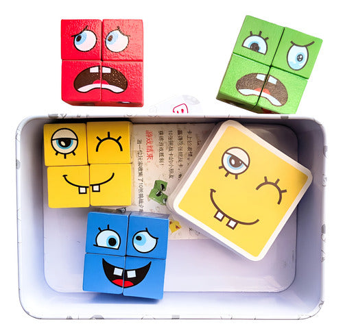 Juego De Puzzle Cubos Didáctico Expresiones Y Emociones
