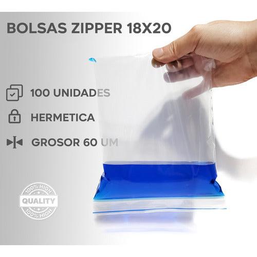 100 Bolsa Hermética Transparente Resellable 18x20 Cm (1 Kg)