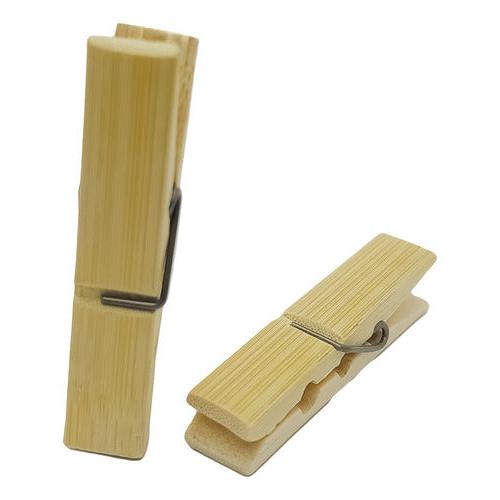 Pack 20 Perros De Ropa Madera Pinzas Bambu 6x1cm Colgadores
