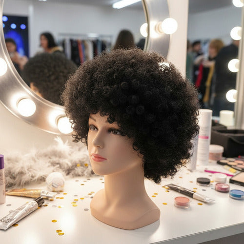 Peluca Afro Negra Disfraz Para Adultos Niños Cosplay