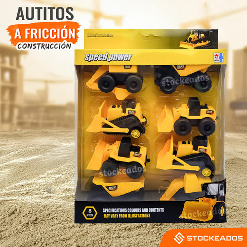 Set 8 Autitos De Construccion Tracción Niños