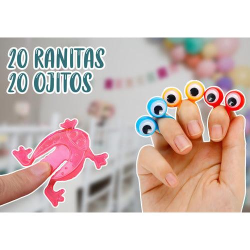 Pack 20 Ranita Saltarina + Ojitos Sorpresa Cumpleaños