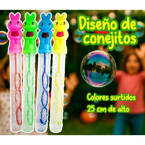 Pack 12 Burbujas Vara 25cm Para Niños Diseños Cumpleaños
