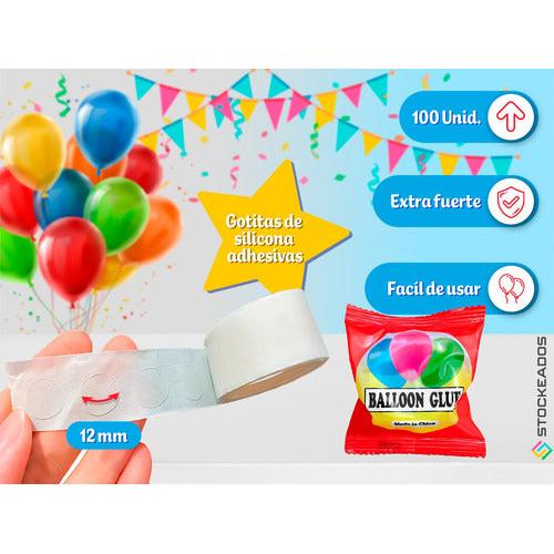 Pegamento Para Globos Tipo Gota De Silicona 100 Unidades