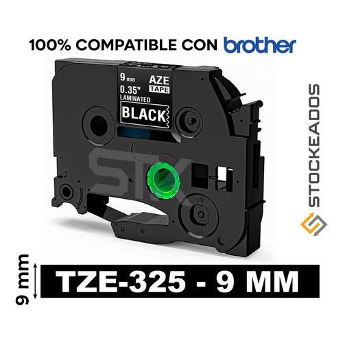 Cinta Negra Tze-325 Brother Alternativa 9mmx8m