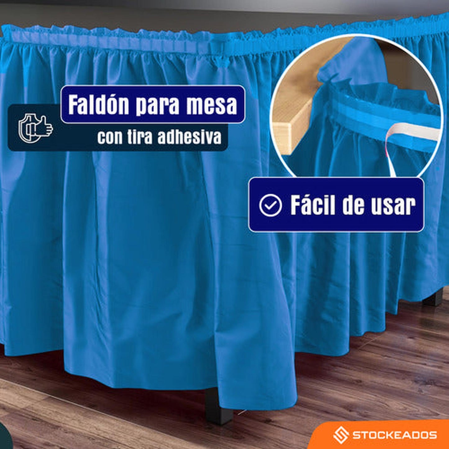 Faldón De Mesa Color Azul 74 X 426cm Decoración Fiestas
