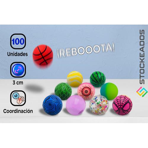 Pack 100 Pelotas Saltarinas 30mm Juguete Sorpresa Cumpleaños