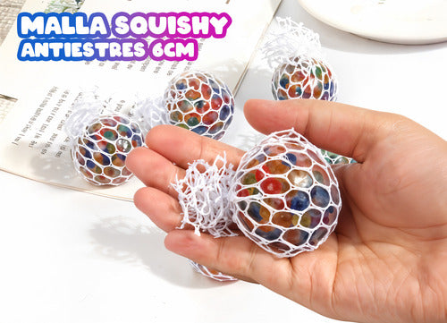 Pack 12 Squishy Malla 6cms - Juguete Sorpresa Cumpleaños