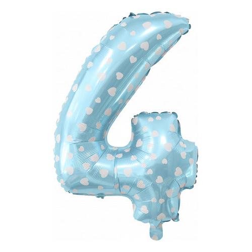 Globo Numero 4 Celeste 53cm