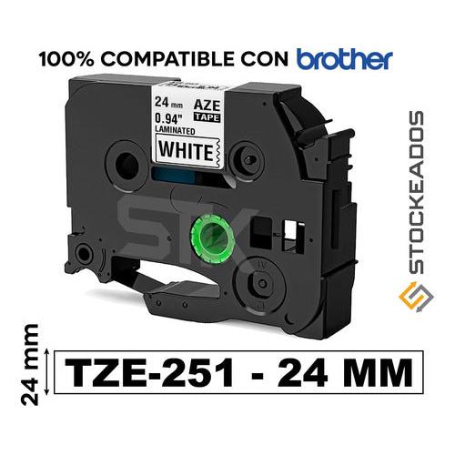 Cinta Blanca Tze-251 Para Rotuladora Brother 24mm X 8m