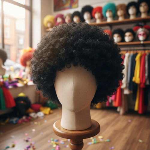 Peluca Afro Negra Disfraz Para Adultos Niños Cosplay