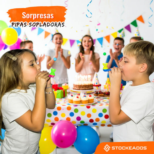 Pack 20 Pipas Sopla Pelotas Juguete Sorpresa Cumpleaños