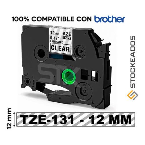 Cinta Tze-131 Alternativa 12mmx8m Negro Sobre Transparente