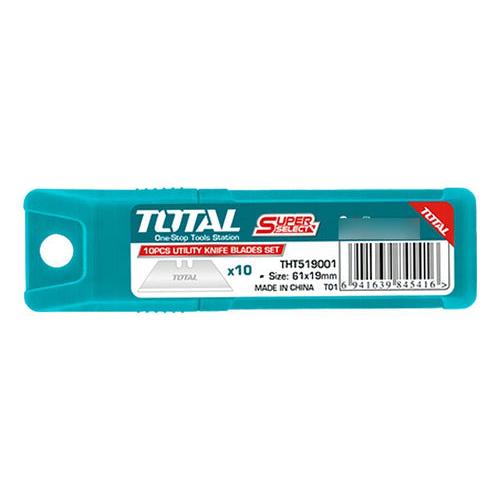 Set Hojas Cuchillo Cartonero Retráctil 10 Pzs Total Tht51900