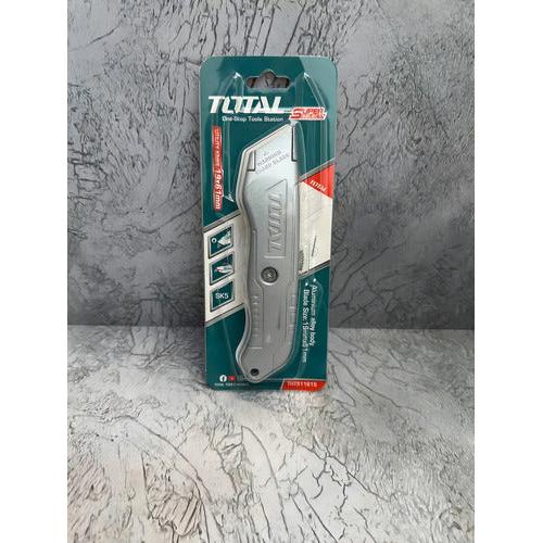 Cuchillo Cartonero Aluminio 61x19mm Bloqueo Automático Total