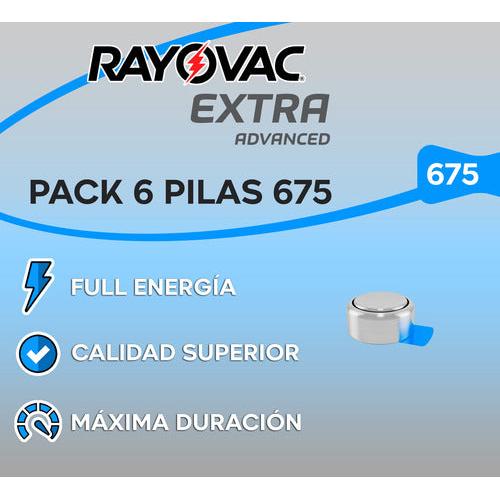 Pack 6 Pila Audifono Tamaño 675 Rayovac Extra Advanced