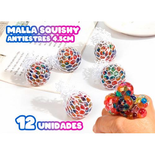 Pack 12 Squishy Malla 4.5 Cms - Juguete Sorpresa Cumpleaños