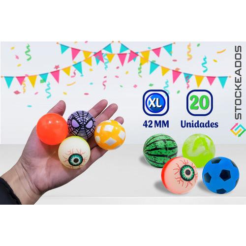 Pack 20 Pelotas Saltarinas 42mm Juguete Sorpresa Cumpleaños