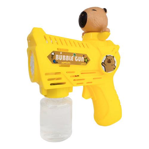 Pistola De Burbujas Capibara Amarilla Lanza Burbujas