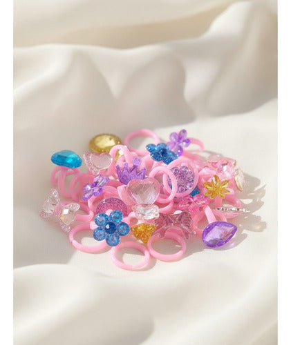 36 Unidades Anillos Diseños Surtidos Joyería Para Niñas