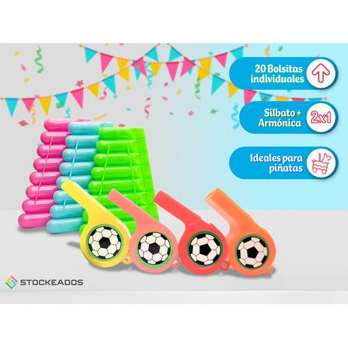 Pack 20 Silbato Armónica Juguete Piñata Sorpresas Cumpleaños