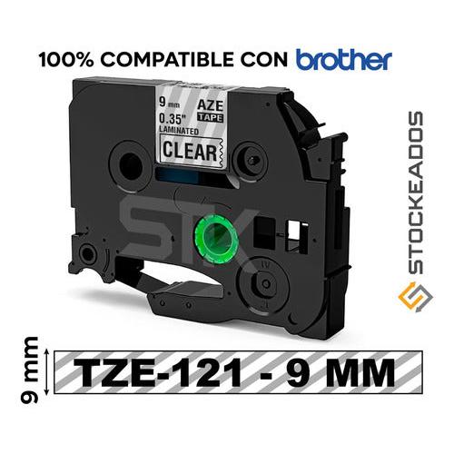Cinta Tze-121 Alternativa 9mmx8m Negro Sobre Transparente