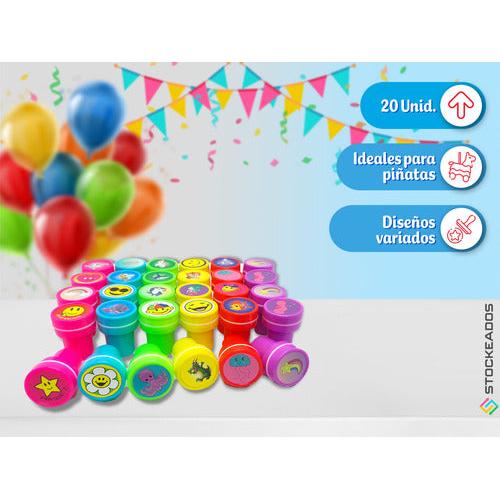 Pack 20 Timbres Infantiles Surtidos – Sellos Sorpresa Cumpleaños