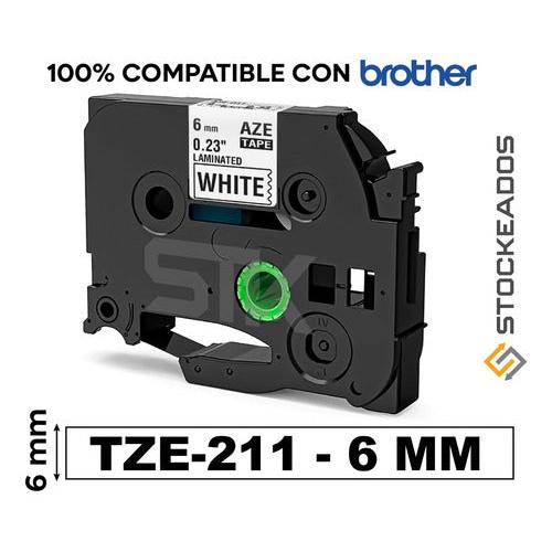 Cinta Tze-211 Alternativa Rotuladora Brother 6mmx8m Blanca