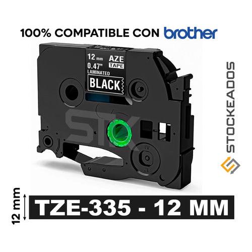 Cinta Tze-335 Brother Alternativa 12mmx8m Negra