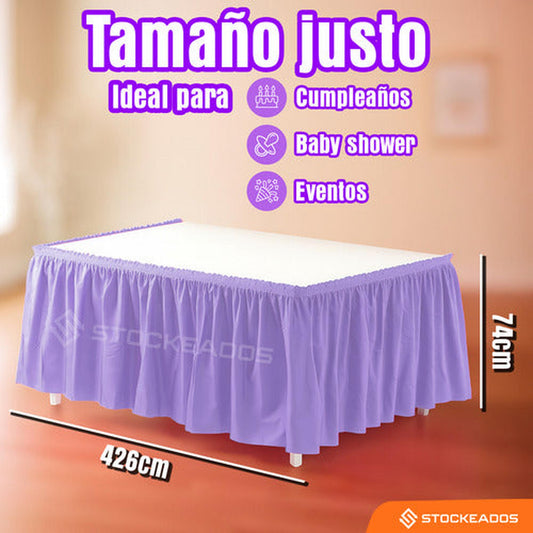 Faldón De Mesa Color Lila 74 X 426cm Decoración Fiestas