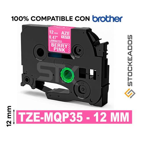 Cinta Tze-MQP35 Brother Alternativa 12mmx5m Rosa