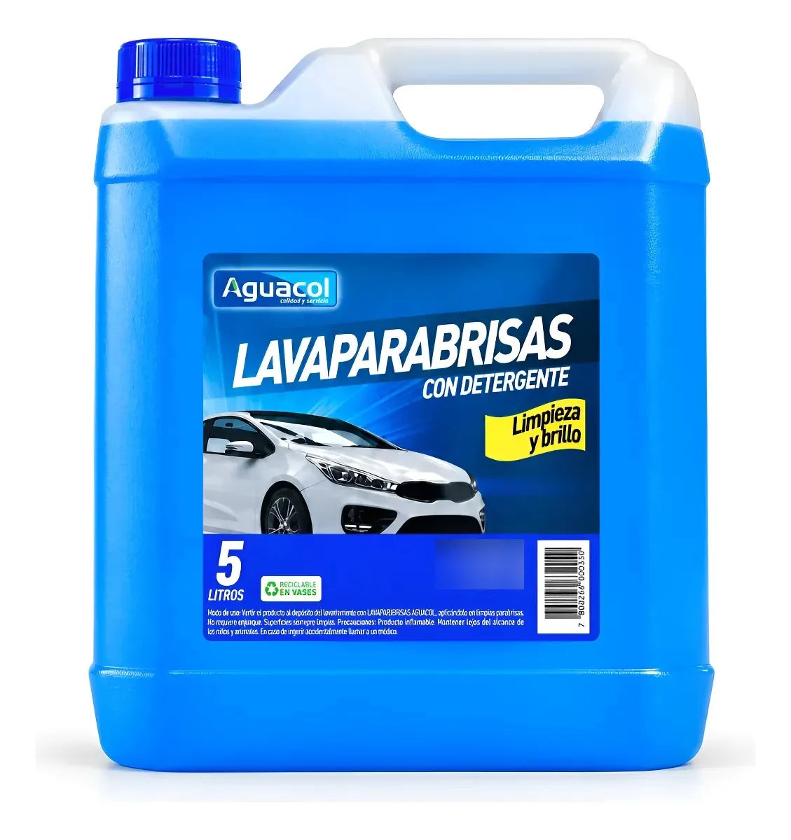Liquido Limpiaparabrisas Con Detergente 5 Litros Aguacol