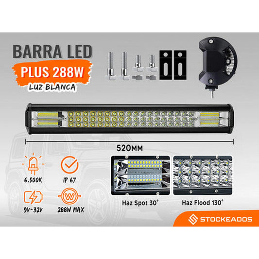 Barra Foco Neblinero Antiniebla 96 Led 52cm 288w 12/24v
