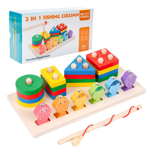 Juego De Pesca Magnético Y Encaje De Madera Montessori