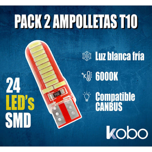 Pack 2 Ampolletas Luces Led T10 Cola De Pescado Canbus