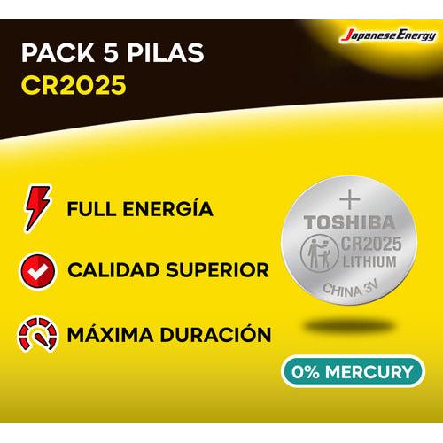 Pack 5 Pilas Cr2025 Toshiba Lithium 3v