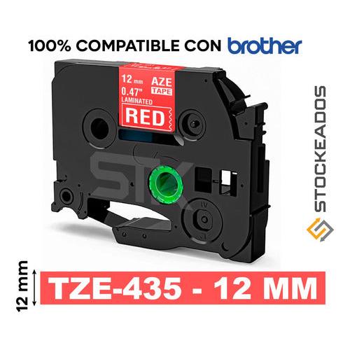 Cinta Tze-435 Brother Alternativa 12mmx8m Roja