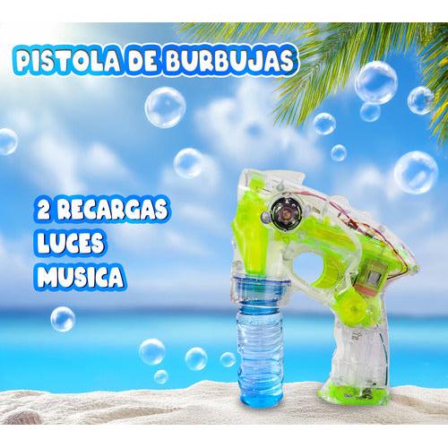 Pistola De Burbujas Con Luz Lanza Burbujas