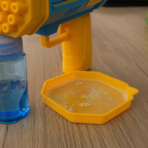 Pistola De Burbujas Lanza Burbujas Celeste Con Amarillo