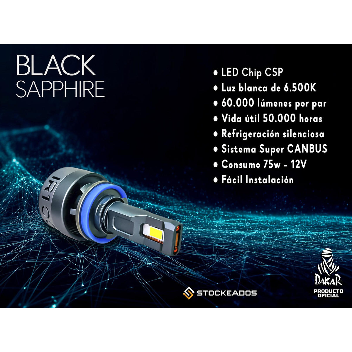 Kit Ampolletas LED IR100 Black Sapphire 60.000LM CANBUS