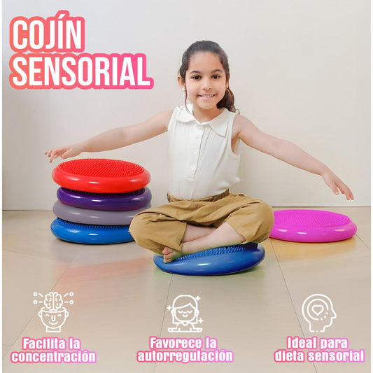 Cojin Yoga Sensorial Propioceptivo Tea Color Rojo + Inflador