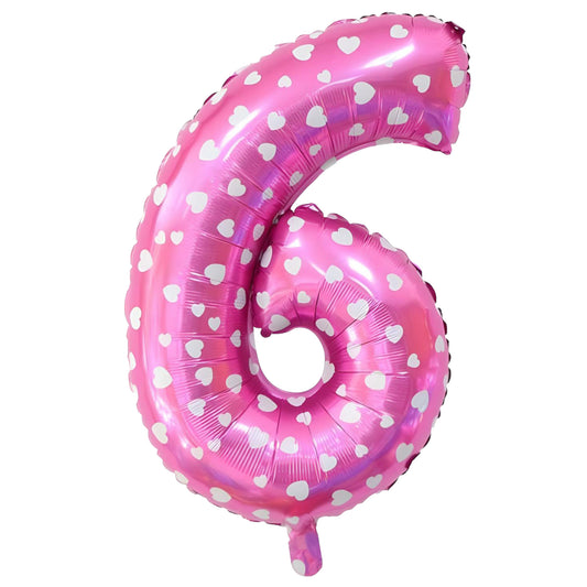 Globo Numero 6 Fucsia 53cm