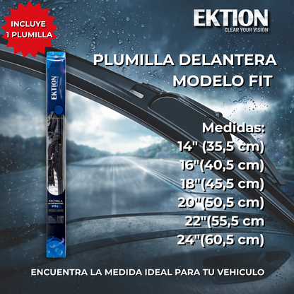 Plumilla Limpiaparabrisas Delantera Universal 14 a 26 Pulgadas Ektion